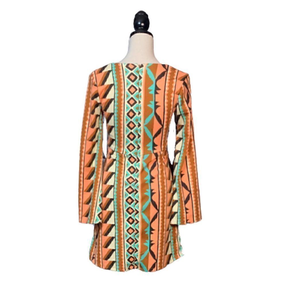 Judith March Geo Print Flared Dress Sz S - Picture 2 of 4